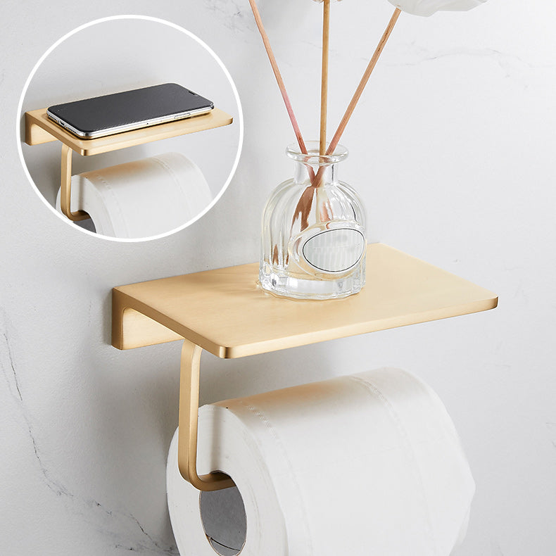 BowLift | Golden Modern 5-piece Bathroom Accessories Set Brushed Brass Towel Holder/Paper Holder