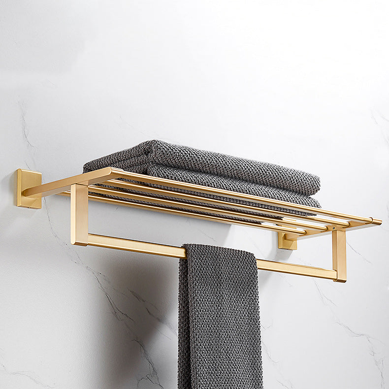 BowLift | Golden Modern 5-piece Bathroom Accessories Set Brushed Brass Towel Holder/Paper Holder