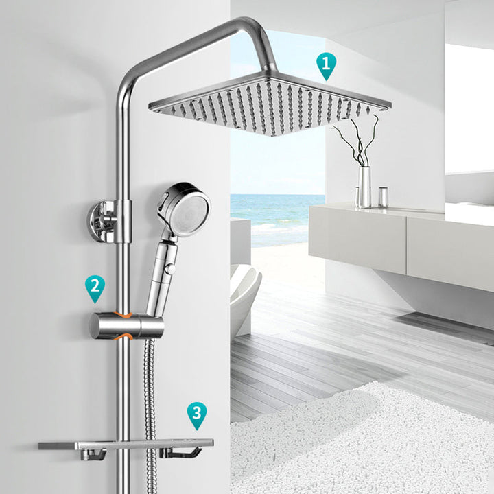 BowLift | Contemporary Style Shower Head Bathroom Fixed Shower Head with Round and Square Shape