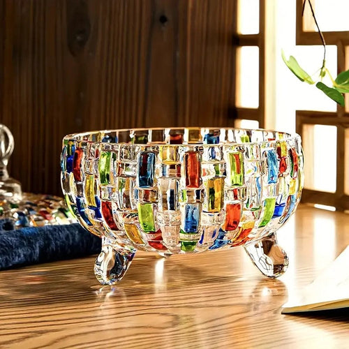 BowLift | LustreCharm Stained Glass Candy Jar with Lid – Colourful Decorative Storage Pot