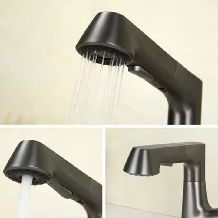 BowLift | Centered Sink Faucet Contemporary Pull-Out Faucet with Single Handle Operation