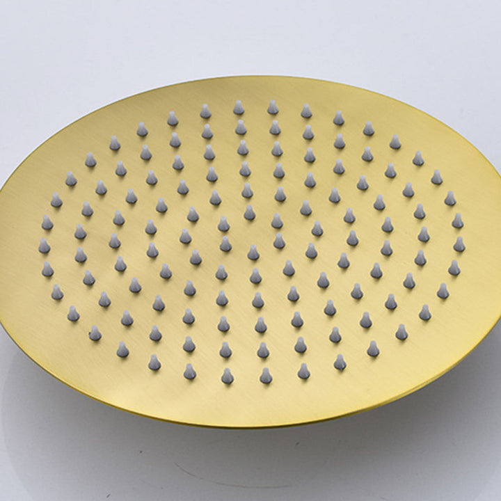 BowLift | Polished brass round fixed shower head stainless steel wall mounted shower head