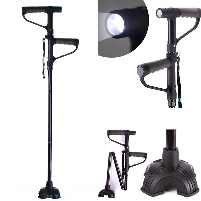 BowLift | Non-slip Folding Walking Stick With LED Light