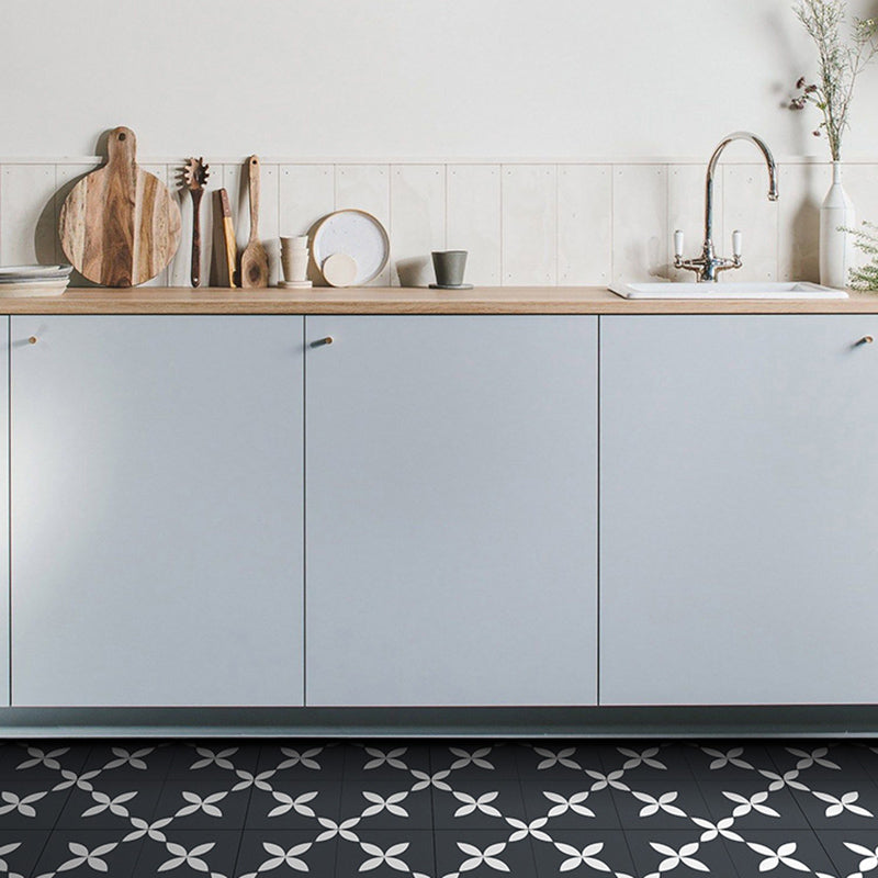 BowLift | Square Indoor Vinyl Flooring Peel and Stick Floral Print Waterproof Vinyl Flooring