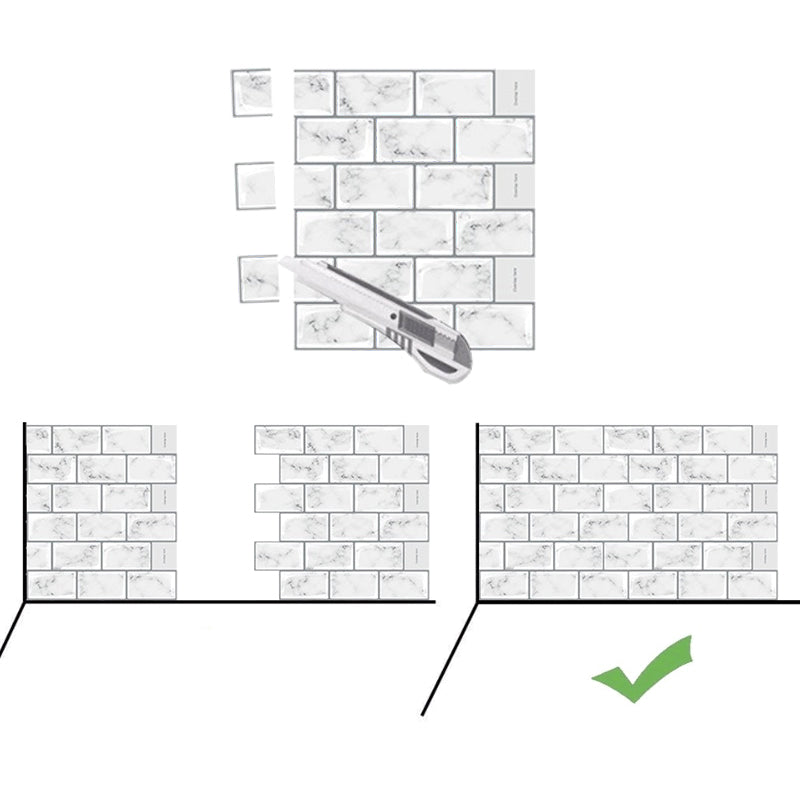 BowLift | Simple Peel & Stick Tile Scratch-Resistant Plastic Peel and Stick Subway Tile for Shower