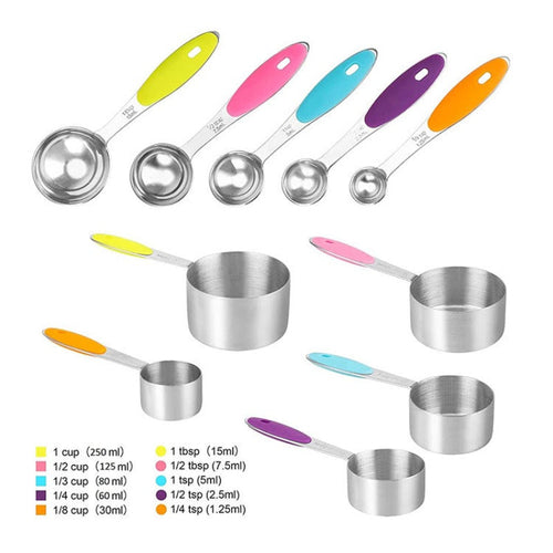 BowLift | 10-Piece Stainless Steel Measuring Cups and Spoons Set