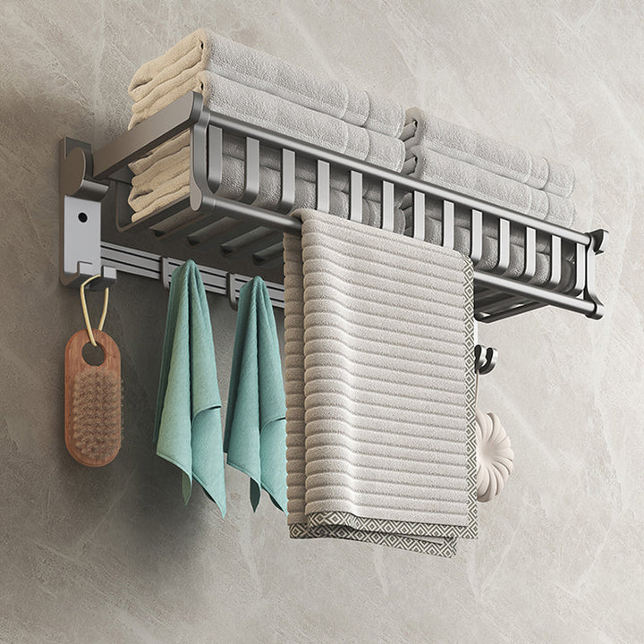 BowLift | Modern gray aluminum bathroom accessory set