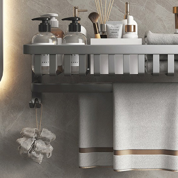 BowLift | Modern gray aluminum bathroom accessory set