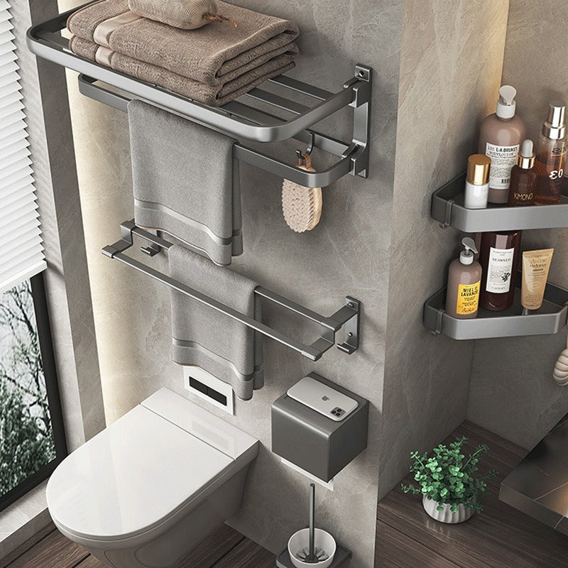 BowLift | Modern gray aluminum bathroom accessory set
