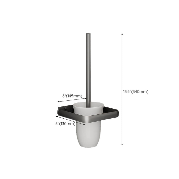 BowLift | Modern gray aluminum bathroom accessory set