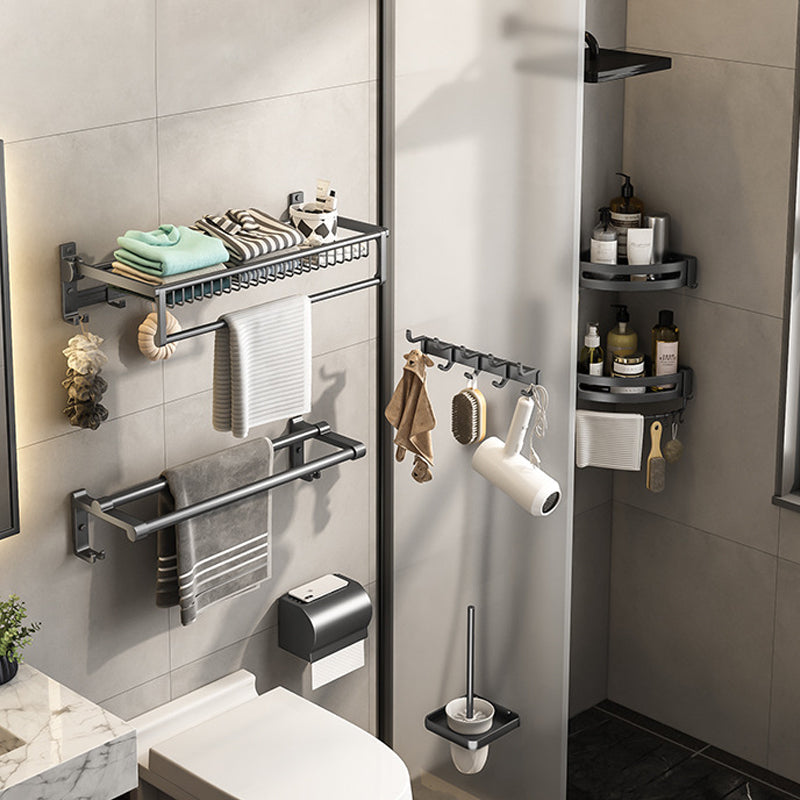 BowLift | Gray bathroom accessories as a single piece or as a set with towel holder/bathroom shelf/robe hooks