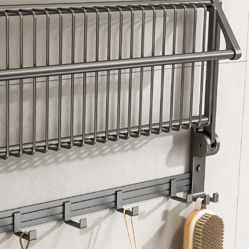 BowLift | Gray bathroom accessories as a single piece or as a set with towel holder/bathroom shelf/robe hooks