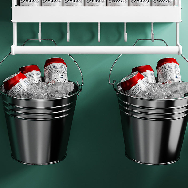 BowLift | 2-piece modern bathroom accessory set White rectangular bath shelf