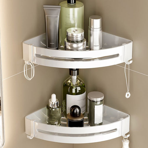 BowLift | White Bathroom Accessory Set Contemporary Aluminum Bathroom Accessory Kit with Towel Holder