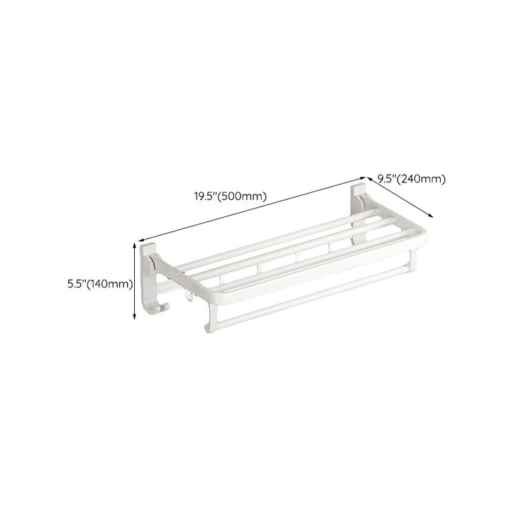 BowLift | White Bathroom Accessory Set Contemporary Aluminum Bathroom Accessory Kit with Towel Holder
