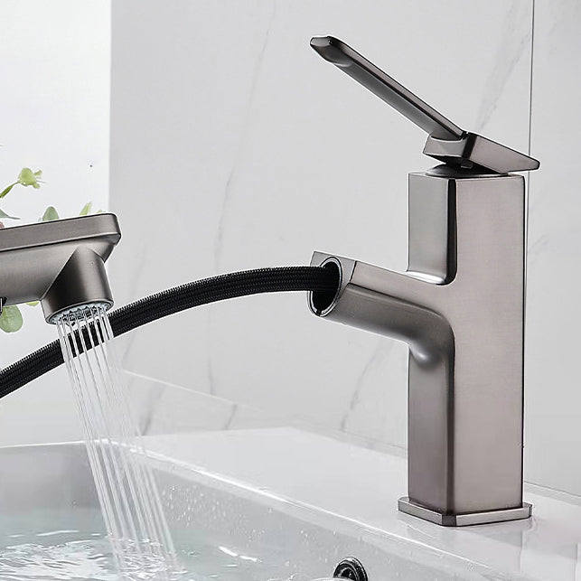 BowLift | Modern Brass Water Faucet Center Mount Bathroom Faucet with Water Hose