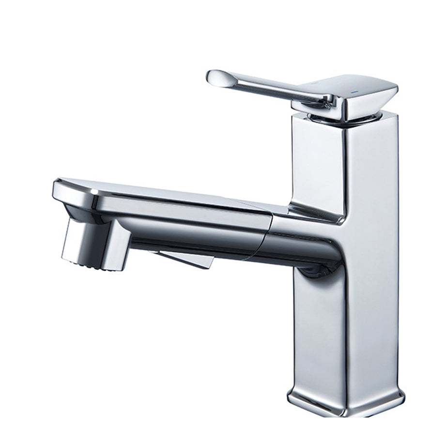 BowLift | Modern Brass Water Faucet Center Mount Bathroom Faucet with Water Hose