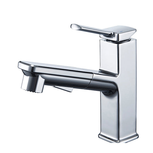 BowLift | Modern Brass Water Faucet Center Mount Bathroom Faucet with Water Hose