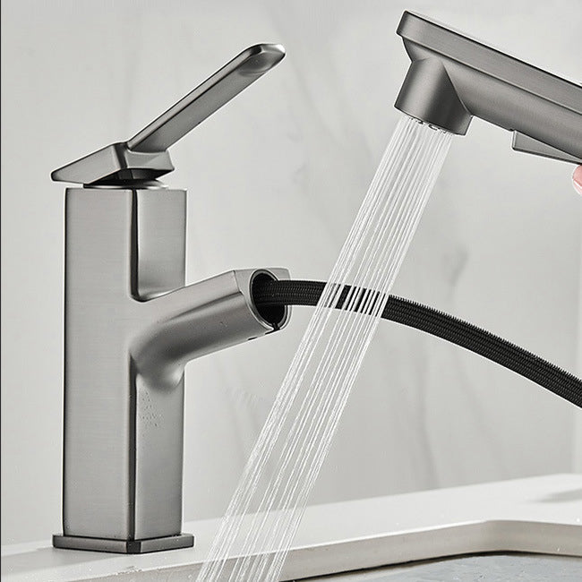 BowLift | Modern Brass Water Faucet Center Mount Bathroom Faucet with Water Hose