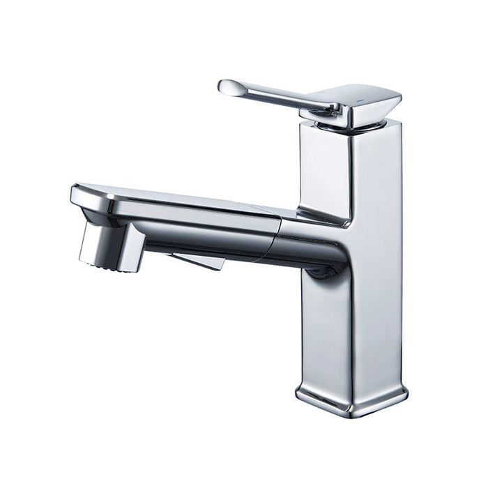 BowLift | Modern Brass Water Faucet Center Mount Bathroom Faucet with Water Hose