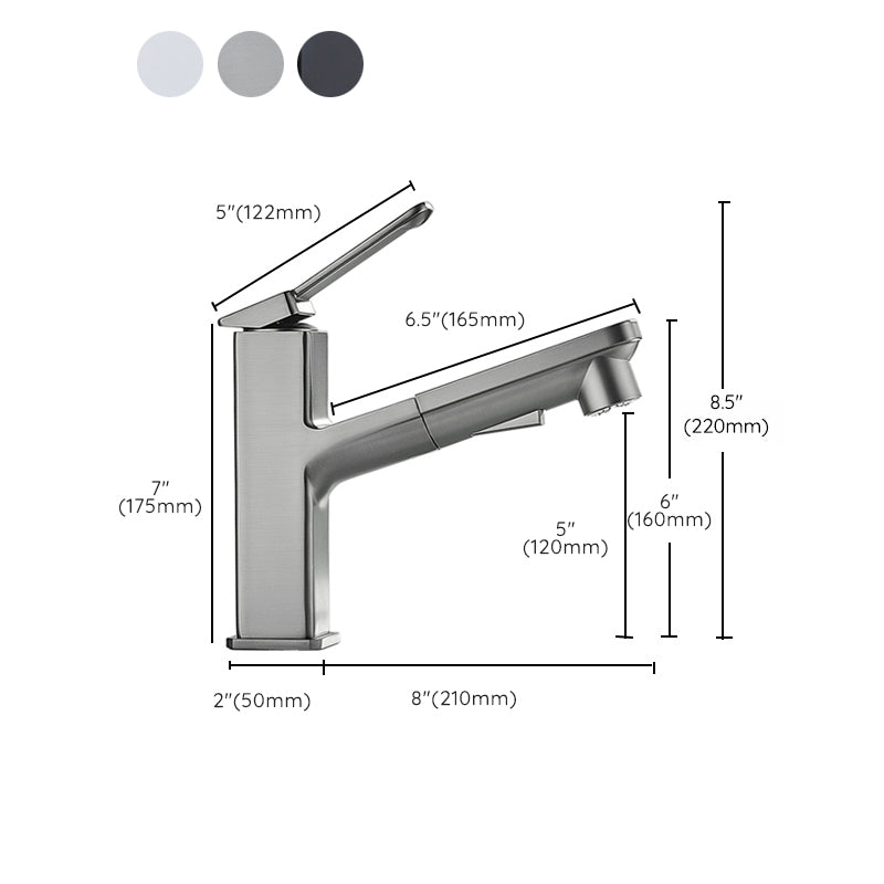 BowLift | Modern Brass Water Faucet Center Mount Bathroom Faucet with Water Hose