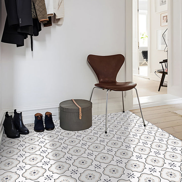 BowLift | Square Indoor Vinyl Flooring Self-adhesive Flower Pattern Waterproof Vinyl Flooring