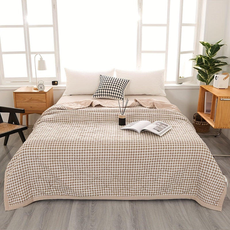 BowLift | Elegant Preppy Plaid Summer Blanket for Cool Nights