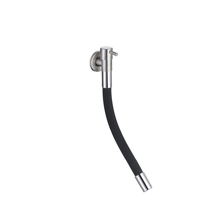 BowLift | Contemporary wall-mounted bathroom faucet with lever handles made of stainless steel