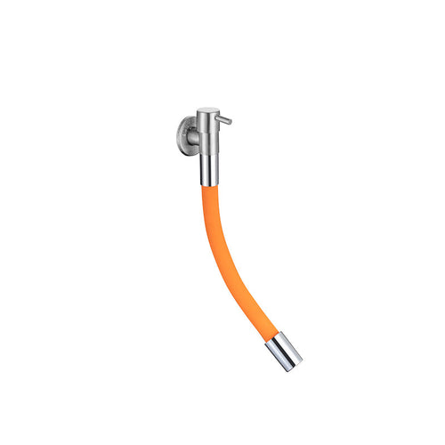 BowLift | Contemporary wall-mounted bathroom faucet with lever handles made of stainless steel