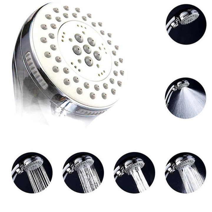 BowLift | Round Dual Shower Head Stainless Steel 5 Spray Patterns Wall Mounted Shower Head