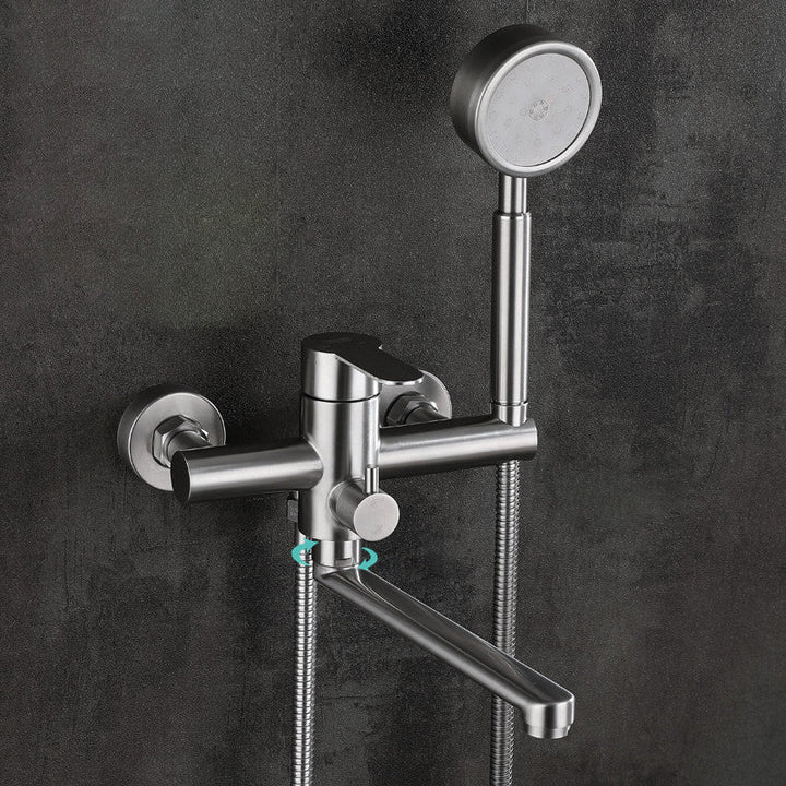 BowLift | Wall-mounted metal bathtub filling low arch swivel bathtub mixer