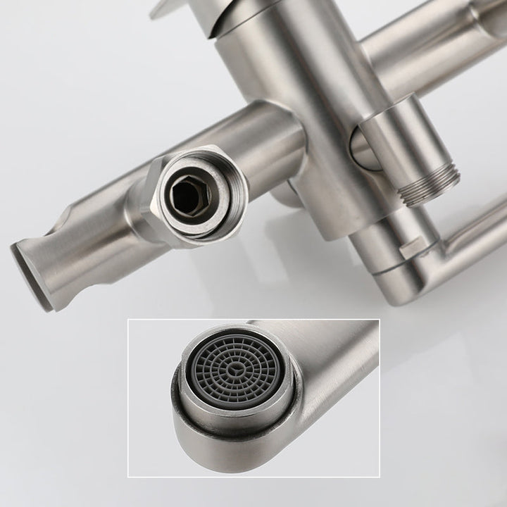 BowLift | Wall-mounted metal bathtub filling low arch swivel bathtub mixer