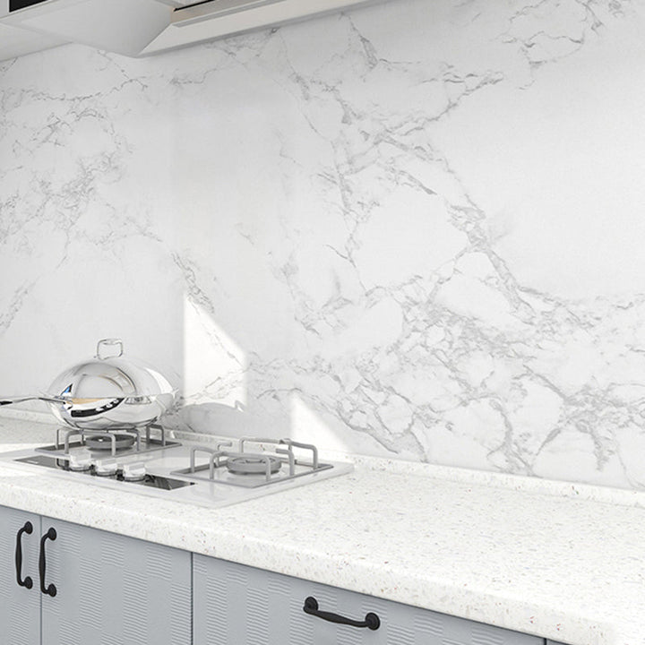 BowLift | Modern Splash Guard Tile Waterproof Marble Print Peel and Stick Tile for the Kitchen