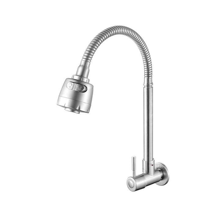 BowLift | Modern Bridge Water Faucet 304 Stainless Steel Knob Handle Swivel Spout Wall Mounted Faucet