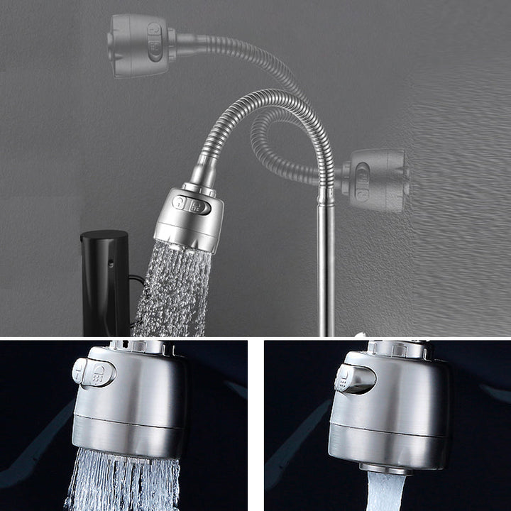 BowLift | Modern Bridge Water Faucet 304 Stainless Steel Knob Handle Swivel Spout Wall Mounted Faucet