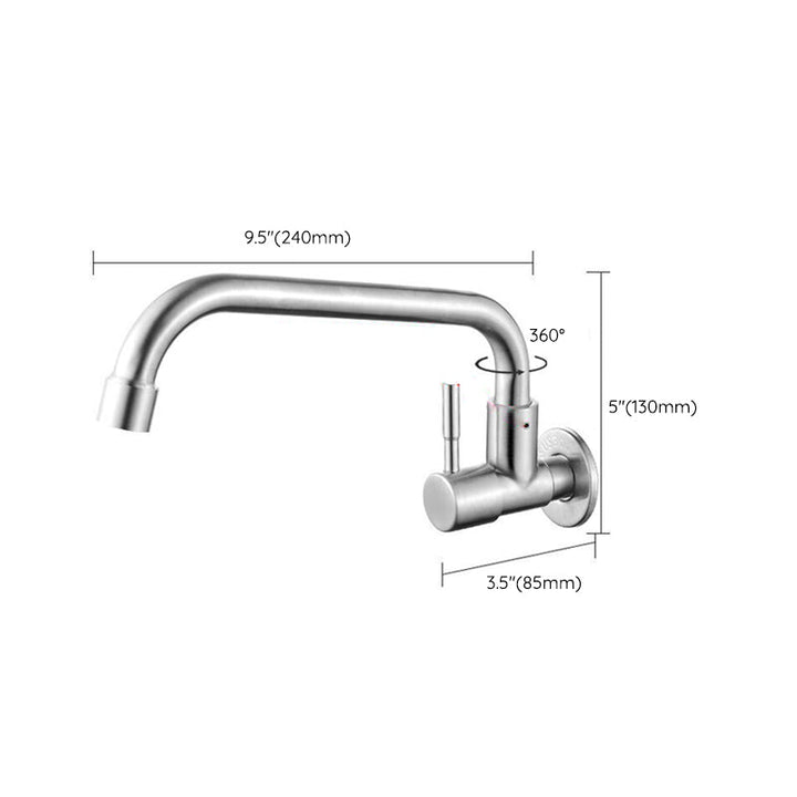 BowLift | Modern Bridge Water Faucet 304 Stainless Steel Knob Handle Swivel Spout Wall Mounted Faucet