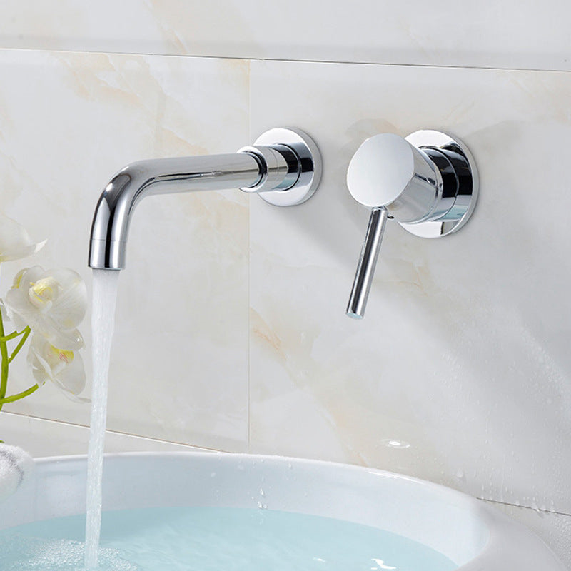 BowLift | Industrial Wall-Mounted Bathroom Faucet 2-Hole Swivel Spout Basin Faucet