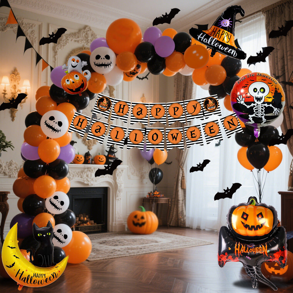 BowLift | Halloween Balloon Set – Black Orange Purple with Pumpkin Print
