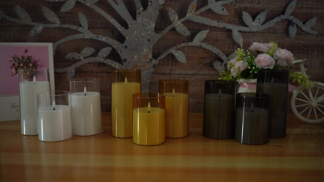 FlamelessGlow – Gray LED Candle with Timer Bowlift