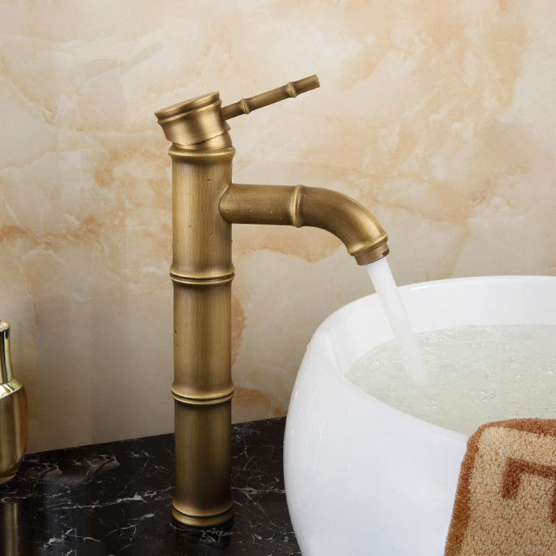 BowLift | Farmhouse Brass Bathroom Faucet With Lever Handle Single Hole Sink Faucet