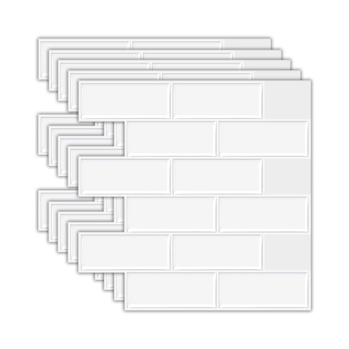 BowLift | Solid Peel & Stick Subway Tile Scratch Resistant PVC Rectangle Peel and Stick Wall Tile
