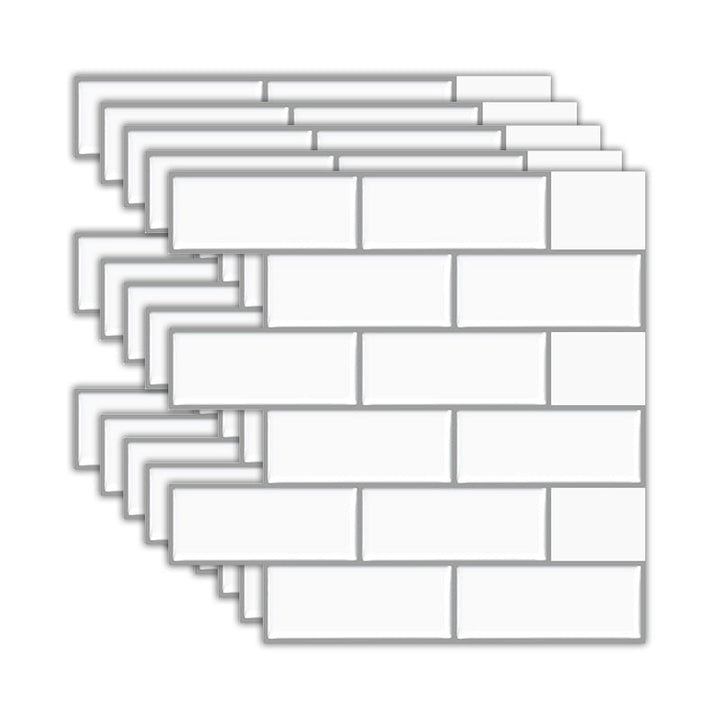 BowLift | Solid Peel & Stick Subway Tile Scratch Resistant PVC Rectangle Peel and Stick Wall Tile