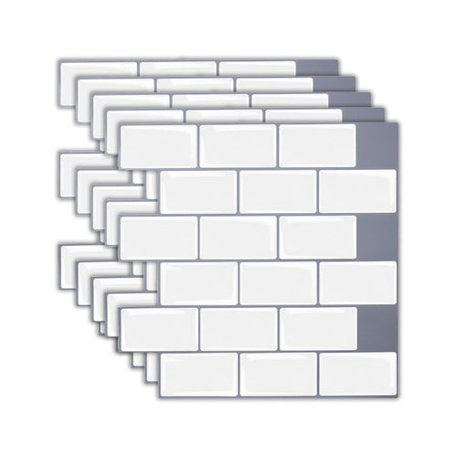 BowLift | Solid Peel & Stick Subway Tile Scratch Resistant PVC Rectangle Peel and Stick Wall Tile