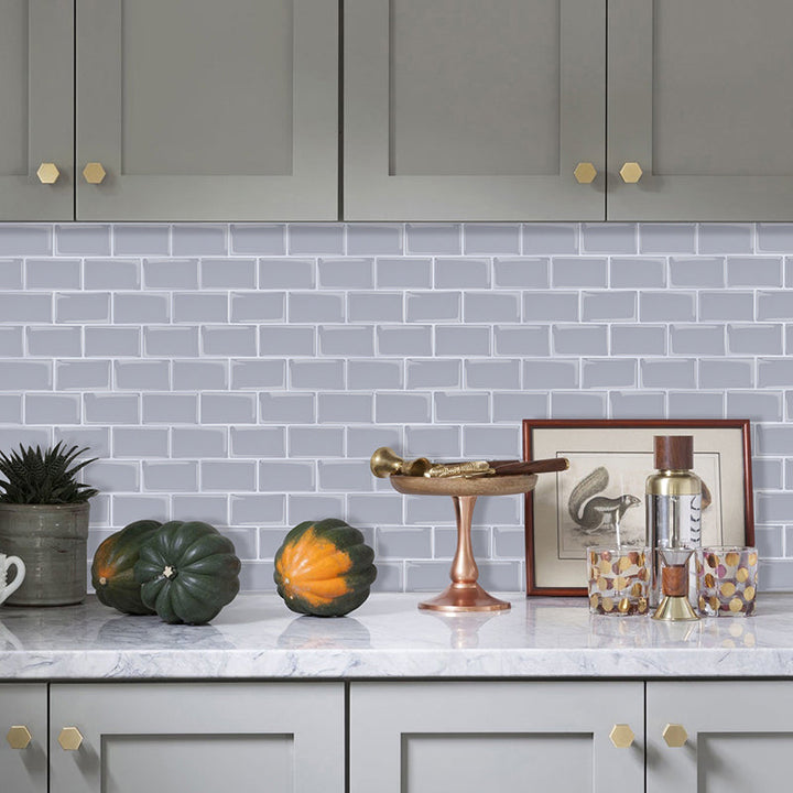 BowLift | Solid Peel & Stick Subway Tile Scratch Resistant PVC Rectangle Peel and Stick Wall Tile