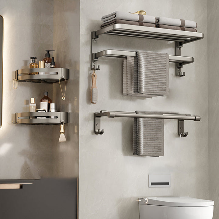 BowLift | Modern Towel Bar Bathroom Set Bathroom Shelf Bathroom Accessory Kit