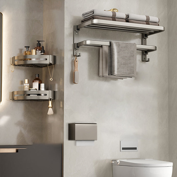 BowLift | Modern Towel Bar Bathroom Set Bathroom Shelf Bathroom Accessory Kit