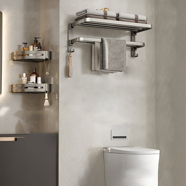 BowLift | Modern Towel Bar Bathroom Set Bathroom Shelf Bathroom Accessory Kit
