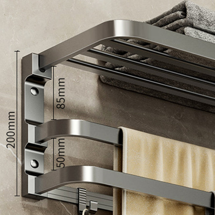 BowLift | Modern Bathroom Accessories Set Gray Towel Bar Bathroom Shelf Bathroom Hardware
