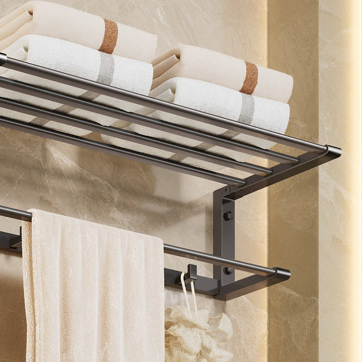 BowLift | Modern Bathroom Accessories Set Gray Towel Bar Bathroom Shelf Bathroom Hardware