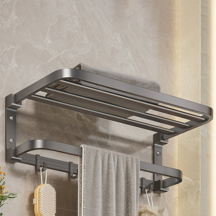 BowLift | Modern Bathroom Accessories Set Gray Towel Bar Bathroom Shelf Bathroom Hardware